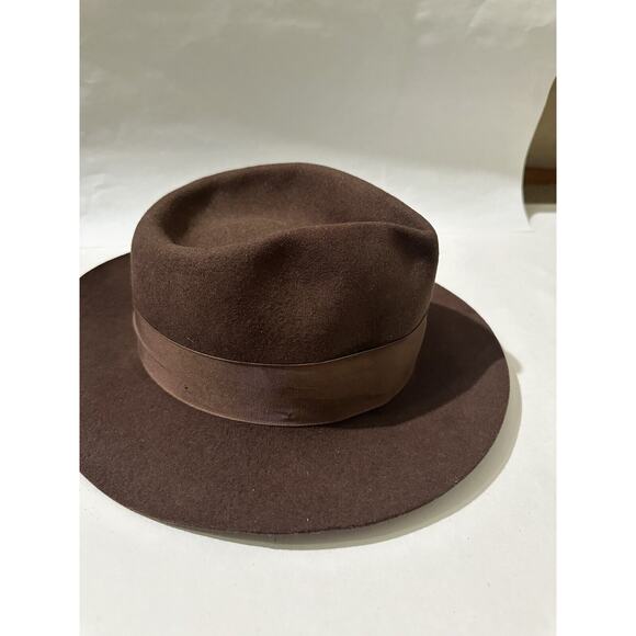 The Cockpit Designer Collection Medium Made In USA Brown Wool fedora Hat Indiana - Picture 3 of 11
